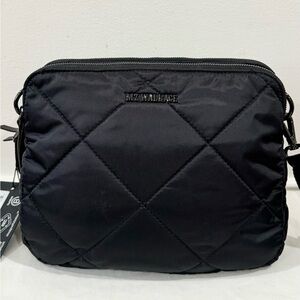 MZ WALLACE Madison Quilted Nylon Crossbody Bag Black